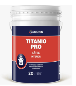 Pintura Látex Antihongos Colorín Titanio Pro 20L Blanco Interior