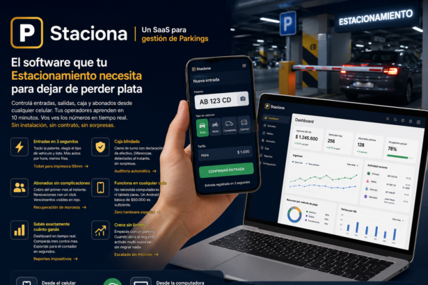 Staciona Software SaaS para Parkings o Playas de Estacionamiento