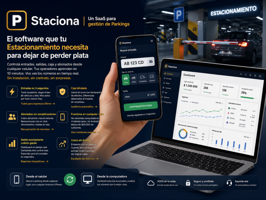 Staciona Software SaaS para Parkings o Playas de Estacionamiento